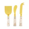 Tizo 3-piece Cheese Set With Resin Handles In Natural Ivory/gold