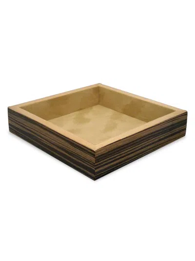 Tizo Burlwood Square Valet Tray In Brown