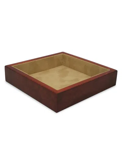 Tizo Burlwood Square Valet Tray In Brown