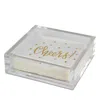Tizo Clear Lucite Cocktail Napkin Tray In Metallic