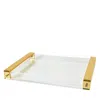 Tizo Lucite Tray With Handle In Gold