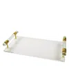 Tizo Clear Lucite Tray With Gold Tone Handles In Multi