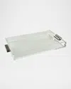 Tizo Clear Lucite Tray With Handles In Silver