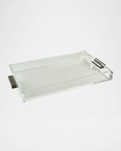 Tizo Clear Lucite Tray With Handles In Silver