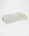 Tizo Clear Lucite Tray With Handles In Gold