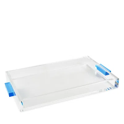 TIZO CLEAR TRAY WITH BLUE HANDLES
