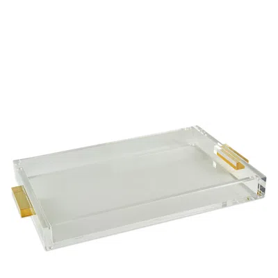 TIZO CLEAR TRAY WITH GOLD HANDLES