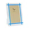 Tizo Lucite Frame With Blue Inlay, 5" X 7" In Clear/light Blue