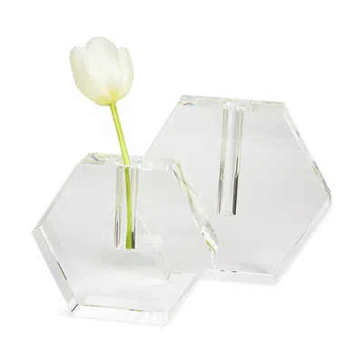 Tizo Clear Crystal Vase Flat Hexagon - Large
