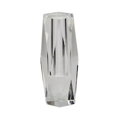 Tizo Crystal Diamond Shaped Bud Vase In Transparent
