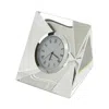 Tizo Crystal Diamond Shaped Clock In Silver