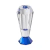 Tizo Crystal Glass Bud Vase With Blue Base In Blue