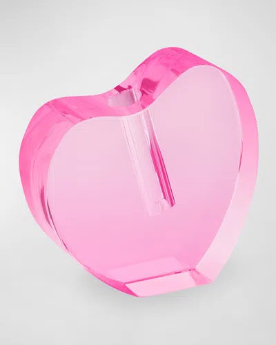 Tizo Crystal Heart Vase - Large In Pink