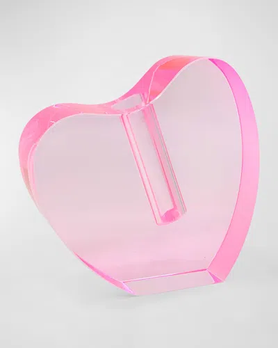 Tizo Crystal Heart Vase- Small In Pink