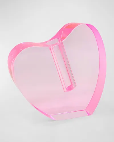 Tizo Crystal Pink Heart Shape Vase, Small