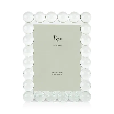 Tizo Clear Crystal Picture Frame Single Row Bubbles 5x7