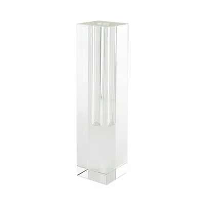 Tizo Crystal Slim Bud Vase In White