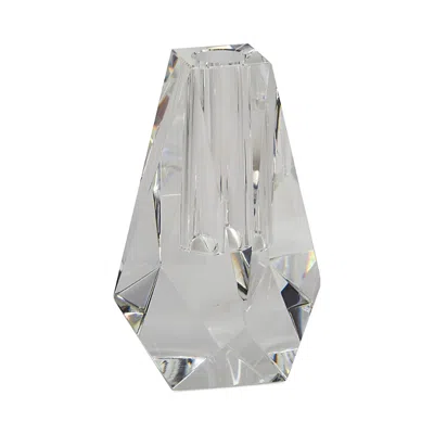 Tizo Crystal Small Rock Shaped Bud Vase In Transparent