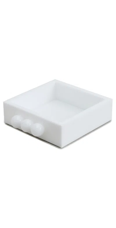 Tizo Design Acrylic Cocktail Napkin Holder Bubbles Solid White