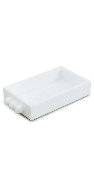 Tizo Design Acrylic Towel Napkin Holders With Bubble Handles Solid White