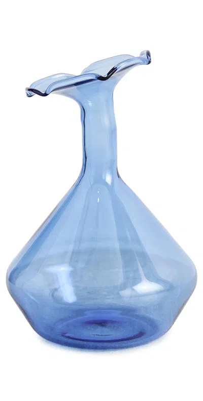 Tizo Design Curved Neck Colored Glass Vases Blue