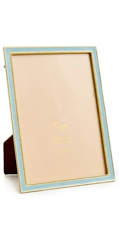 Tizo Design Enameled Gold Frame Baby Blue 5x7 Blue