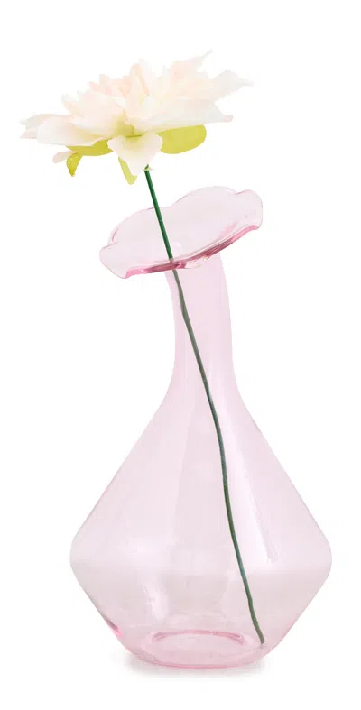 Tizo Design Glass Angled Neck Large Vase Pink