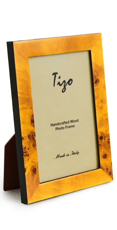 Tizo Design Italian Honey Burl Wood Frame 4x6 Honey Burl