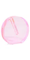 Tizo Design Large Crystal Round Flat Glass Vase Pink In Pink
