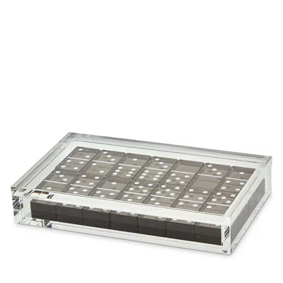Tizo Design Lucite Domino Set In Silver