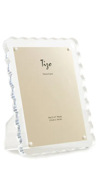 Tizo Design Lucite Frame Wave Design Clear 5x7 Clear In Transparent