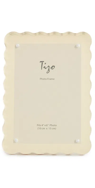 Tizo Design Lucite Frame Wave Design Gold 4x6 Gold