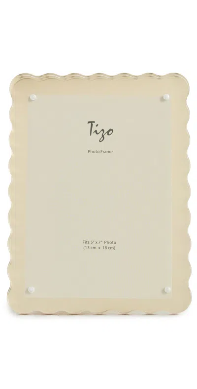 Tizo Design Lucite Frame Wave Design Gold 5x7 Gold