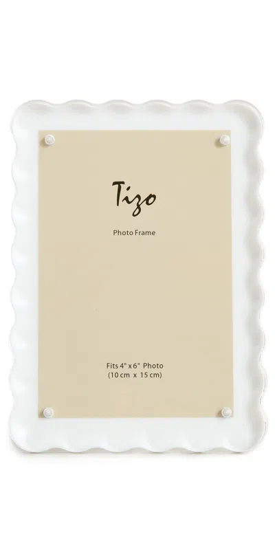 Tizo Design Lucite Frame Wave Design White 4x6 White