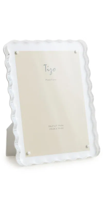 Tizo Design Lucite Frame Wave Design White 5x7 White