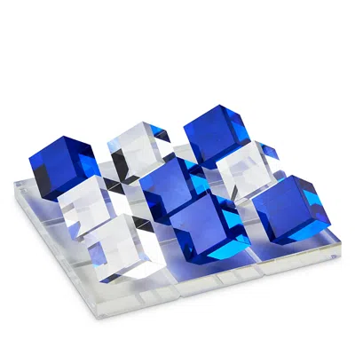Tizo Cubed Acrylic Tic-tac-toe Board Game Set In Blue