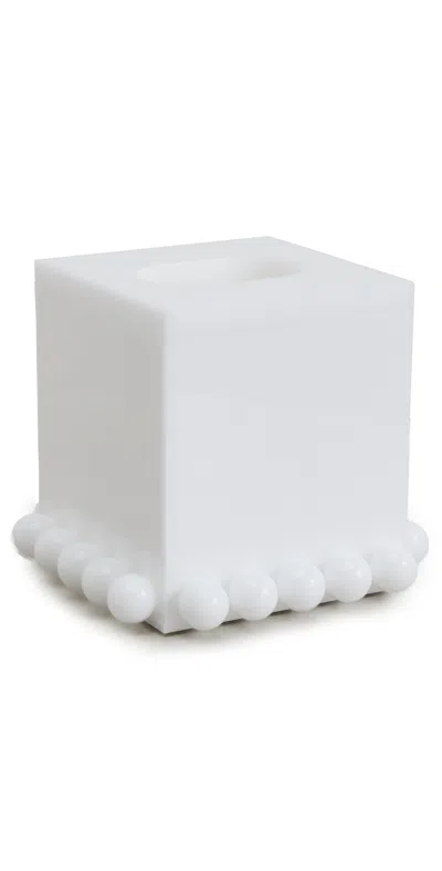 Tizo Design Lucite Tissue Box With Lid White Bubble White
