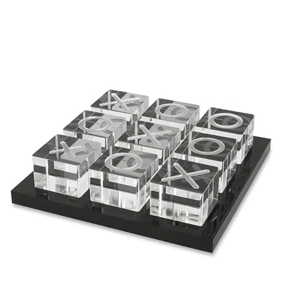 Tizo Designs Lucite Tic Tac Toe Set In Black/clear