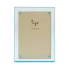 Tizo Lucite Double Border Frame, 5" X 7" In Clear/turquoise