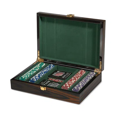Tizo Ebony Tigerwood 200 Chip Poker Set In Green