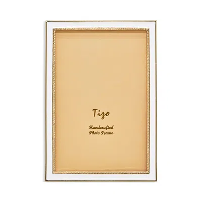 Tizo Enameled Gold Frame, 2 X 3 In White