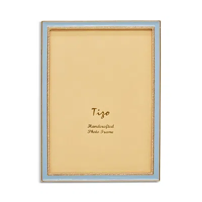 Tizo Enameled Gold Frame, 5 X 7 In Blue