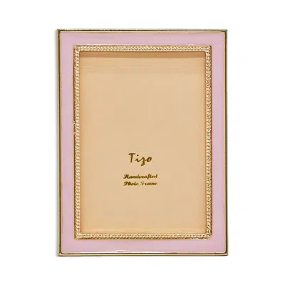 Tizo Enameled Gold Frame, 5 X 7 In Pink