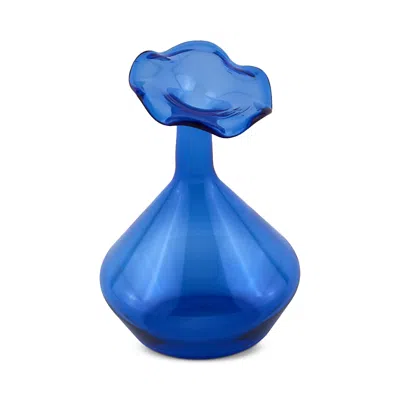 Tizo Glass Angled Neck Vase In Blue