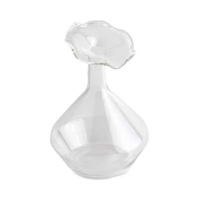 Tizo Glass Angled Neck Vase In White