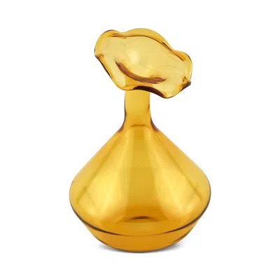 Tizo Glass Angled Neck Vase In Yellow