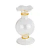 Tizo Glass Bubble Vase With Amber Band In White