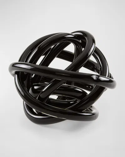 Tizo Handblown Decorative Glass Knot In Black