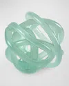 Tizo Handblown Decorative Glass Knot In Turquoise