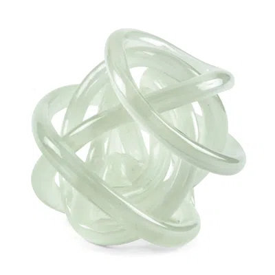 Tizo Handblown Decorative Glass Knot In Metallic